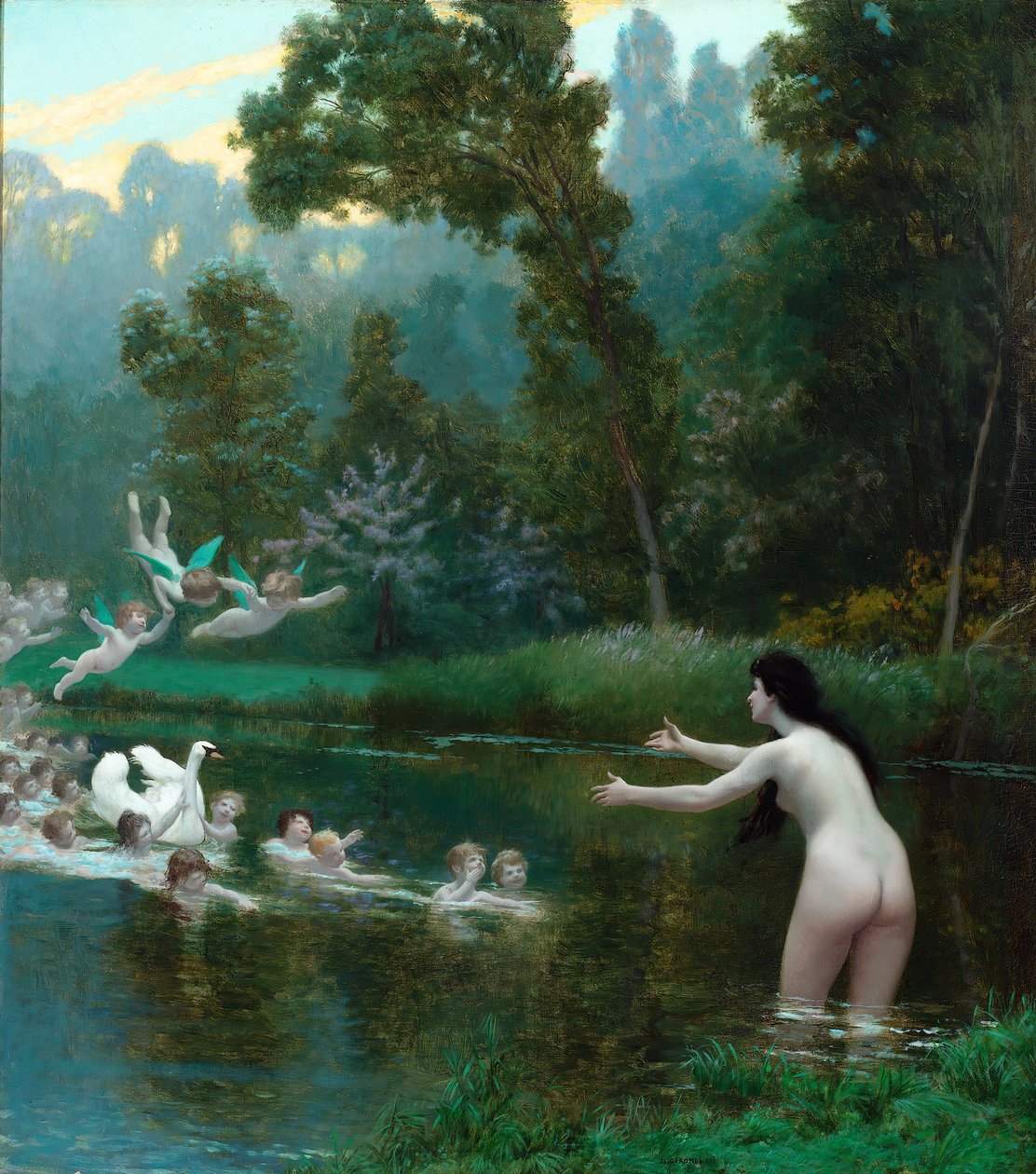 Leda ve Kuğu by Jean Leon Gerome