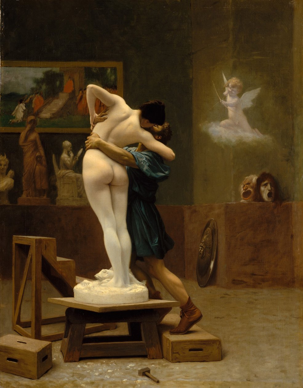 Pygmalion ve Galatea, 1890 dolayları (tuval üzerine yağlı boya) by Jean Leon Gerome