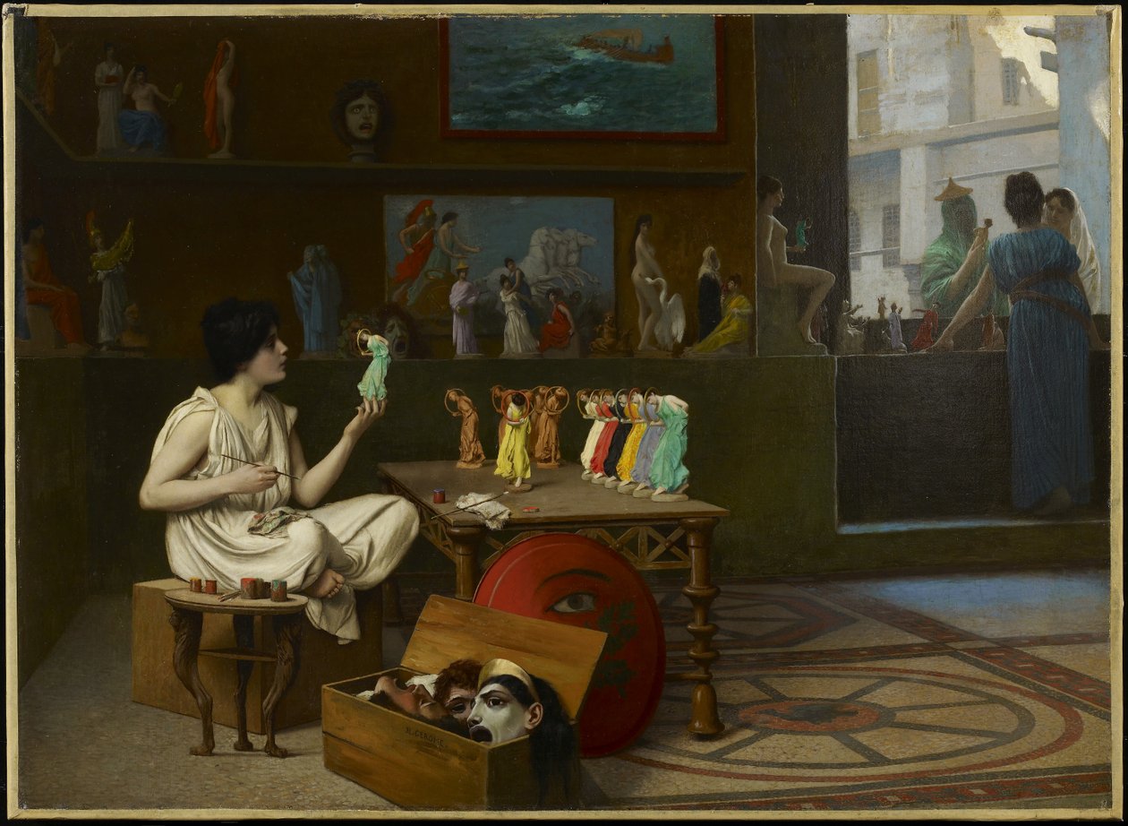 Antik Çömlek Ressamı: Heykel resme hayat veriyor, 1893 by Jean Leon Gerome