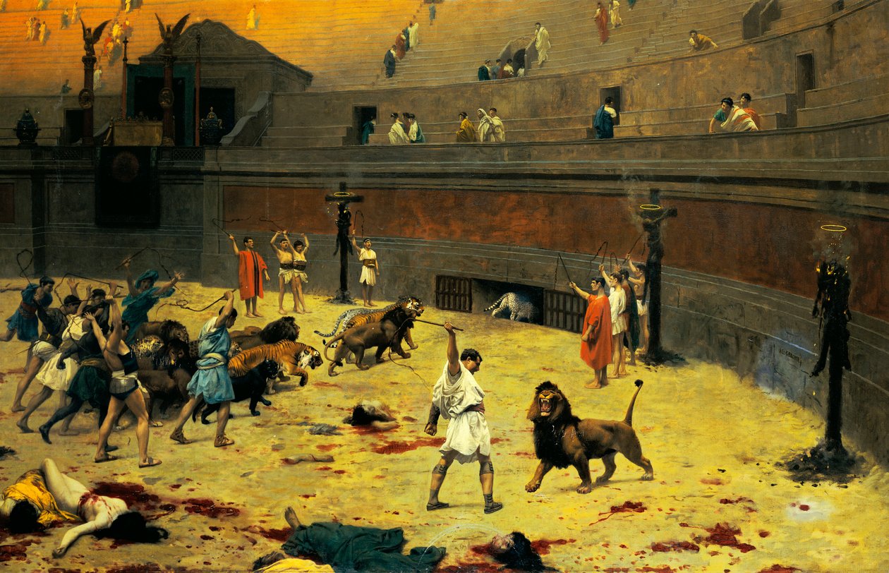 Geri Çekilen Aslanlar, 1902 by Jean Leon Gerome