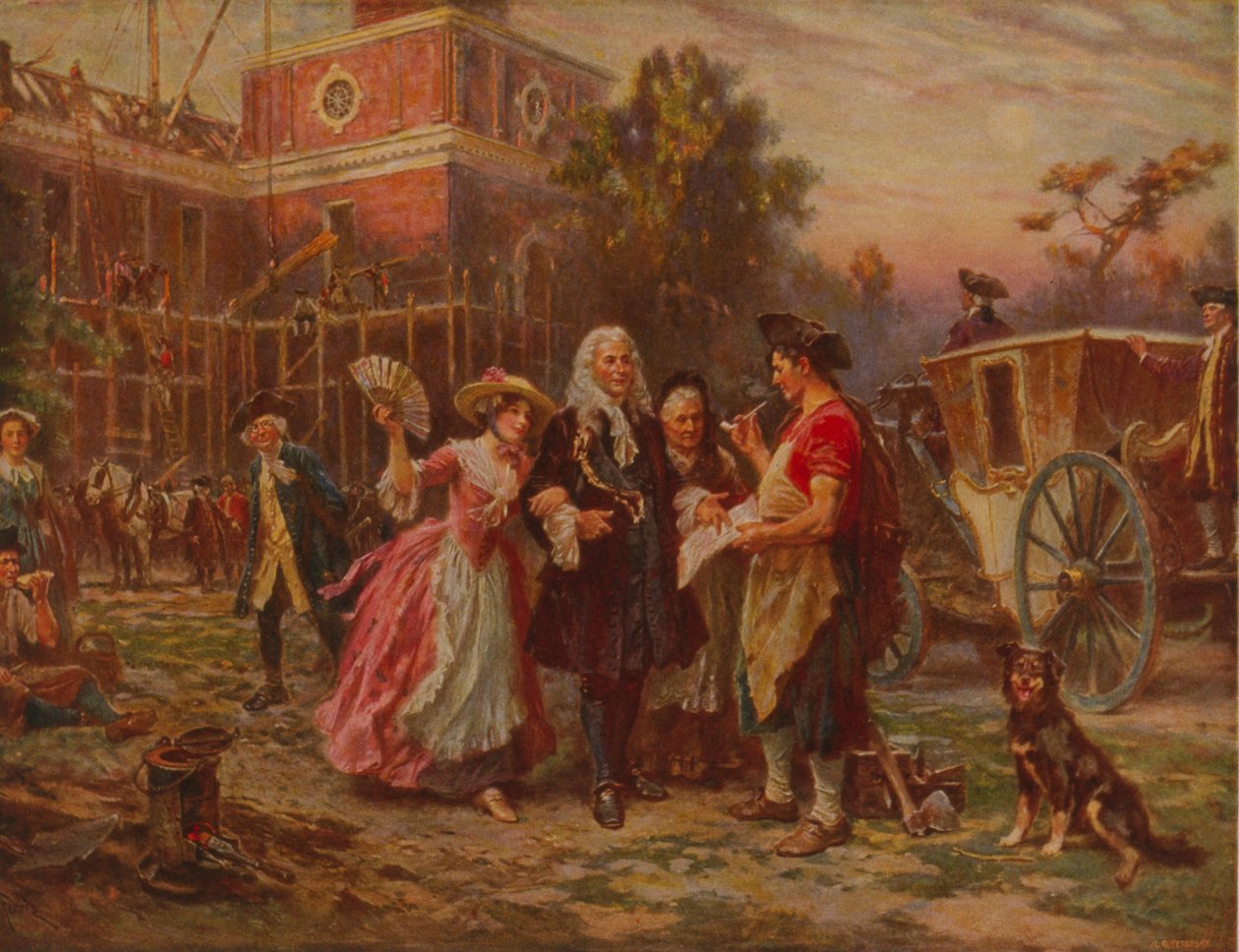 Özgürlük beşiğinin inşası, 1930 dolayları by Jean Leon Gerome Ferris
