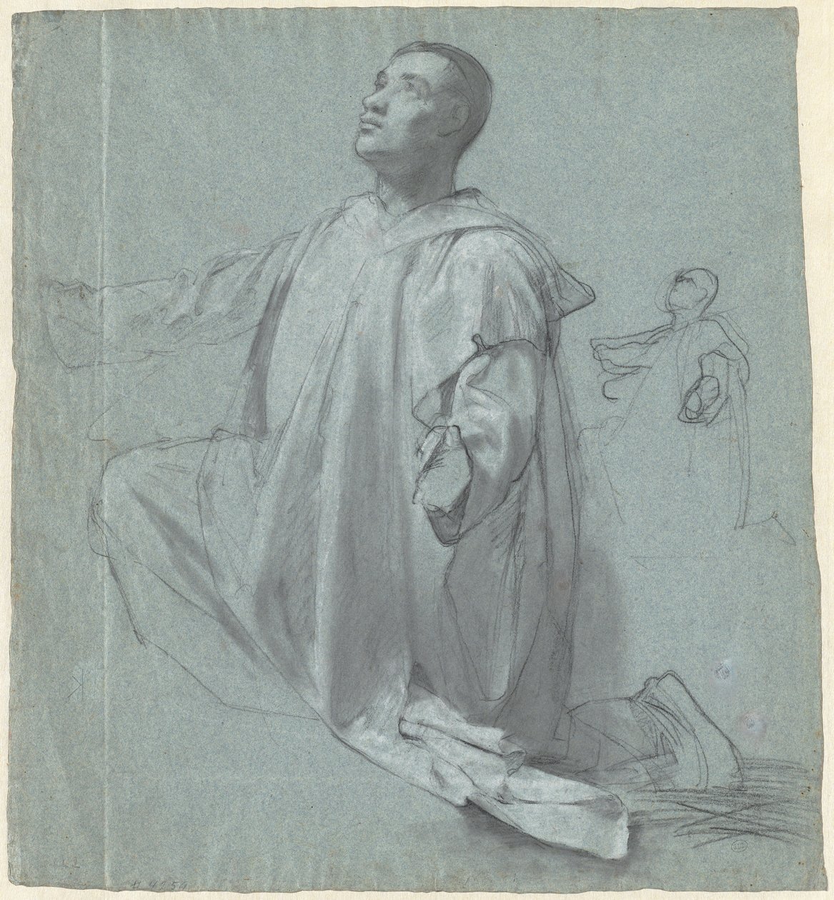 Diz çökmüş genç bir Benedictine Monk by Jean Leonard Lugardon