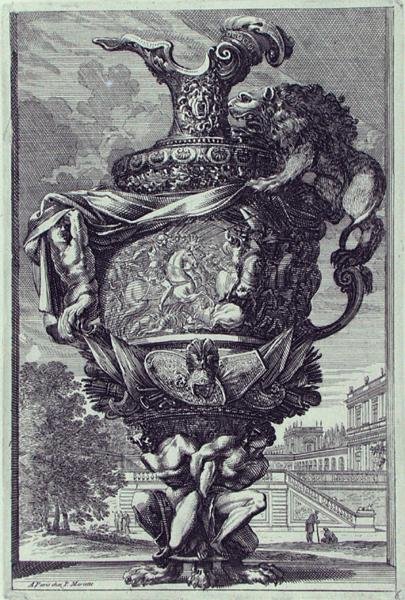 Bahçe heykeli, yayınlanmış, c.1670 (gravür) (ayrıca bkz. 172935) by Jean Lepautre