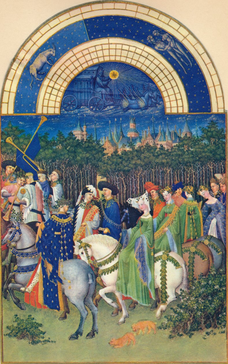 Mayıs - Riom kasabası, 15. yüzyıl, 1939. by Jean Limbourg
