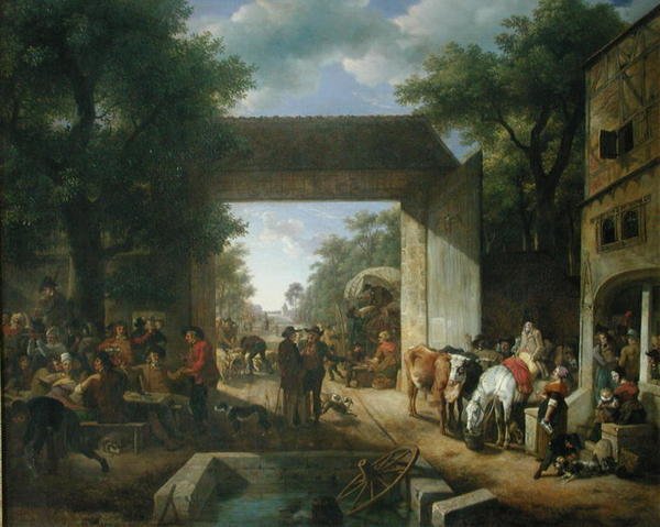 Bir Han Kapısında Bir Pazar by Jean Louis De Marne