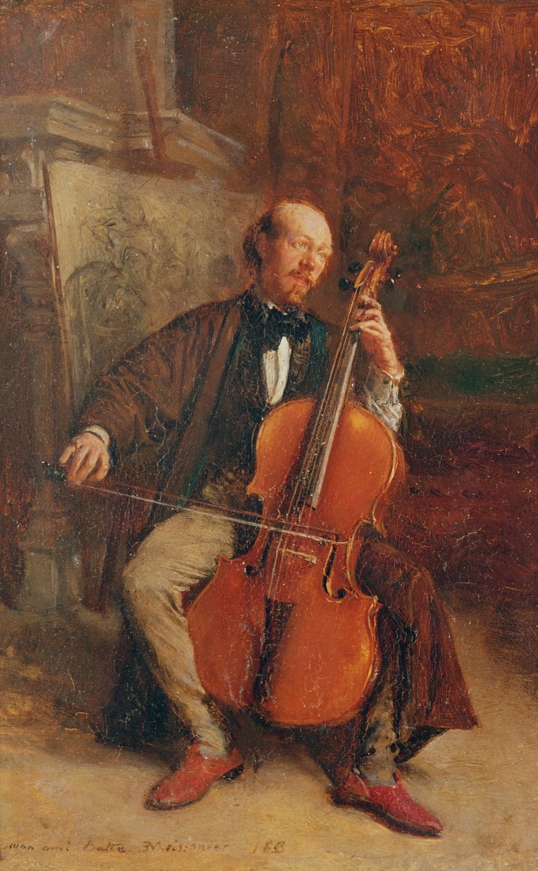 Alexandre Batta, Çellist, 1855 by Jean Louis Ernest Meissonier