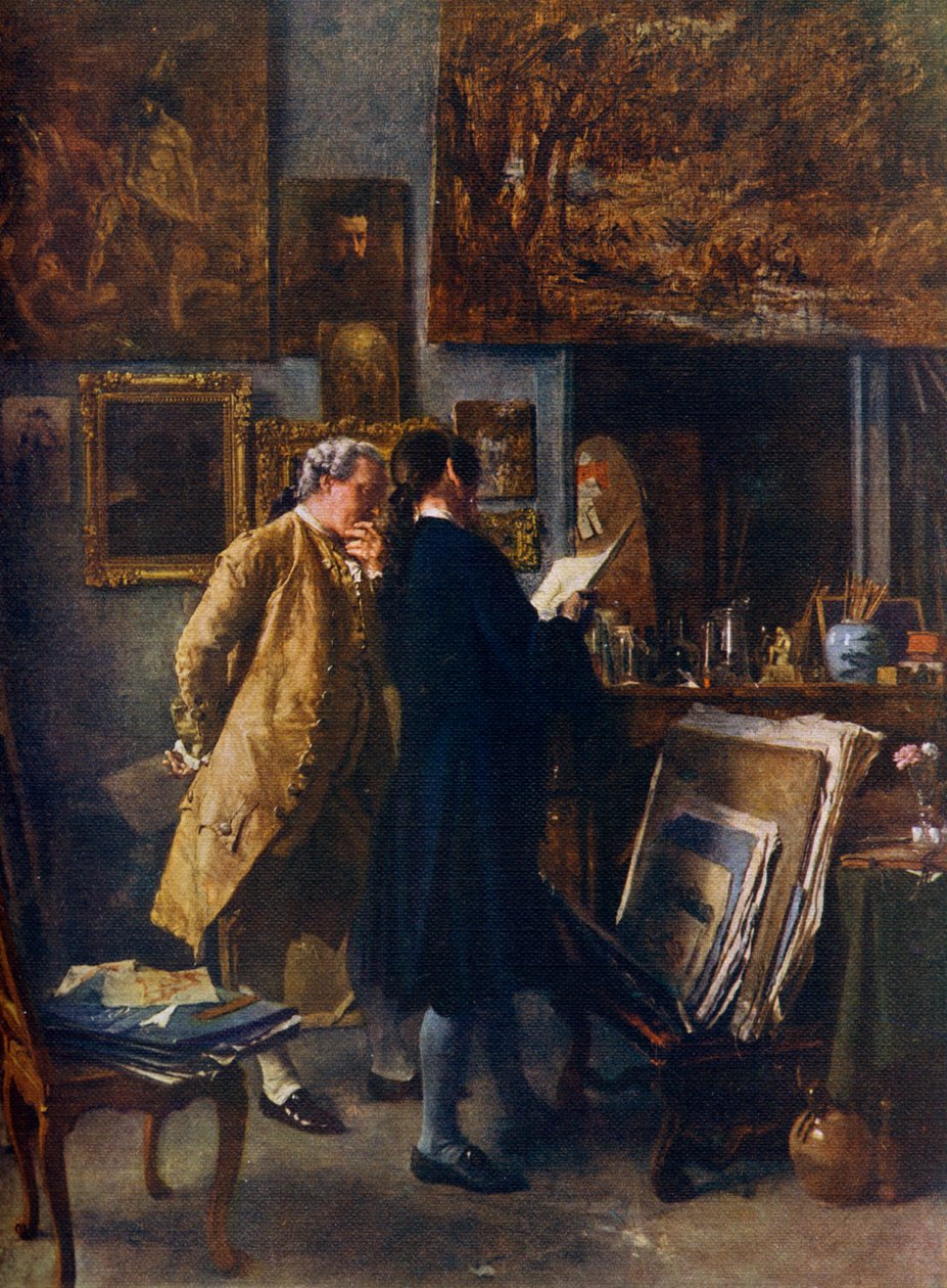Eserini gösteren bir Sanatçı, c1850, 1912. by Jean Louis Ernest Meissonier