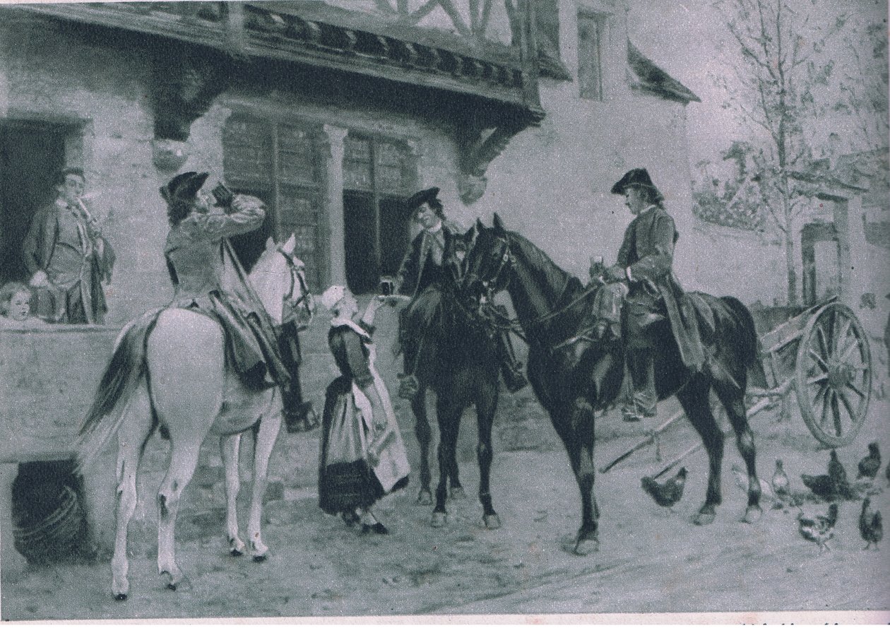 Bir handa mola vermek, Cassells Romance of Famous Lives, 1940 dolaylarından bir örnek by Jean Louis Ernest Meissonier