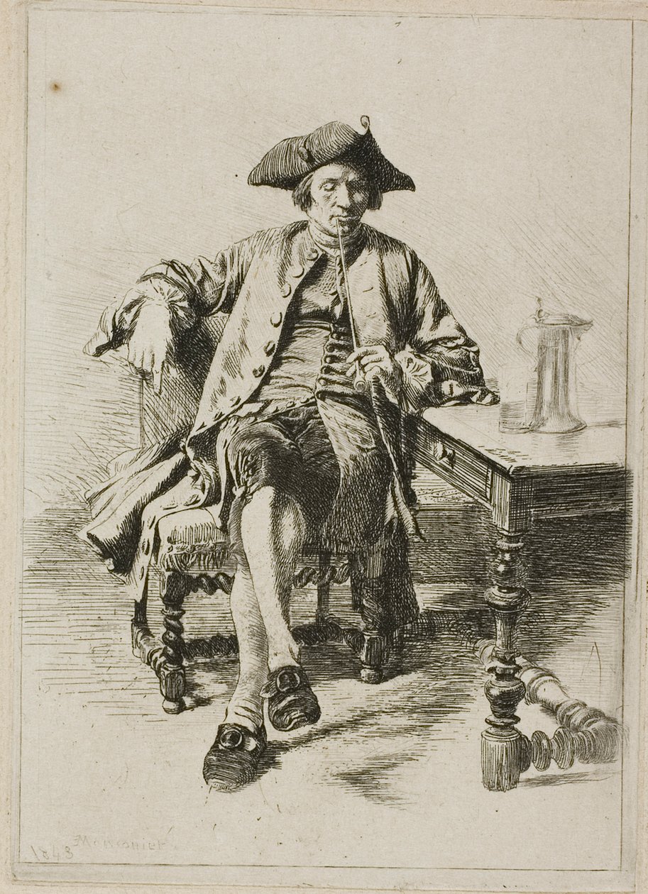 Büyük Sigara İçen by Jean Louis Ernest Meissonier