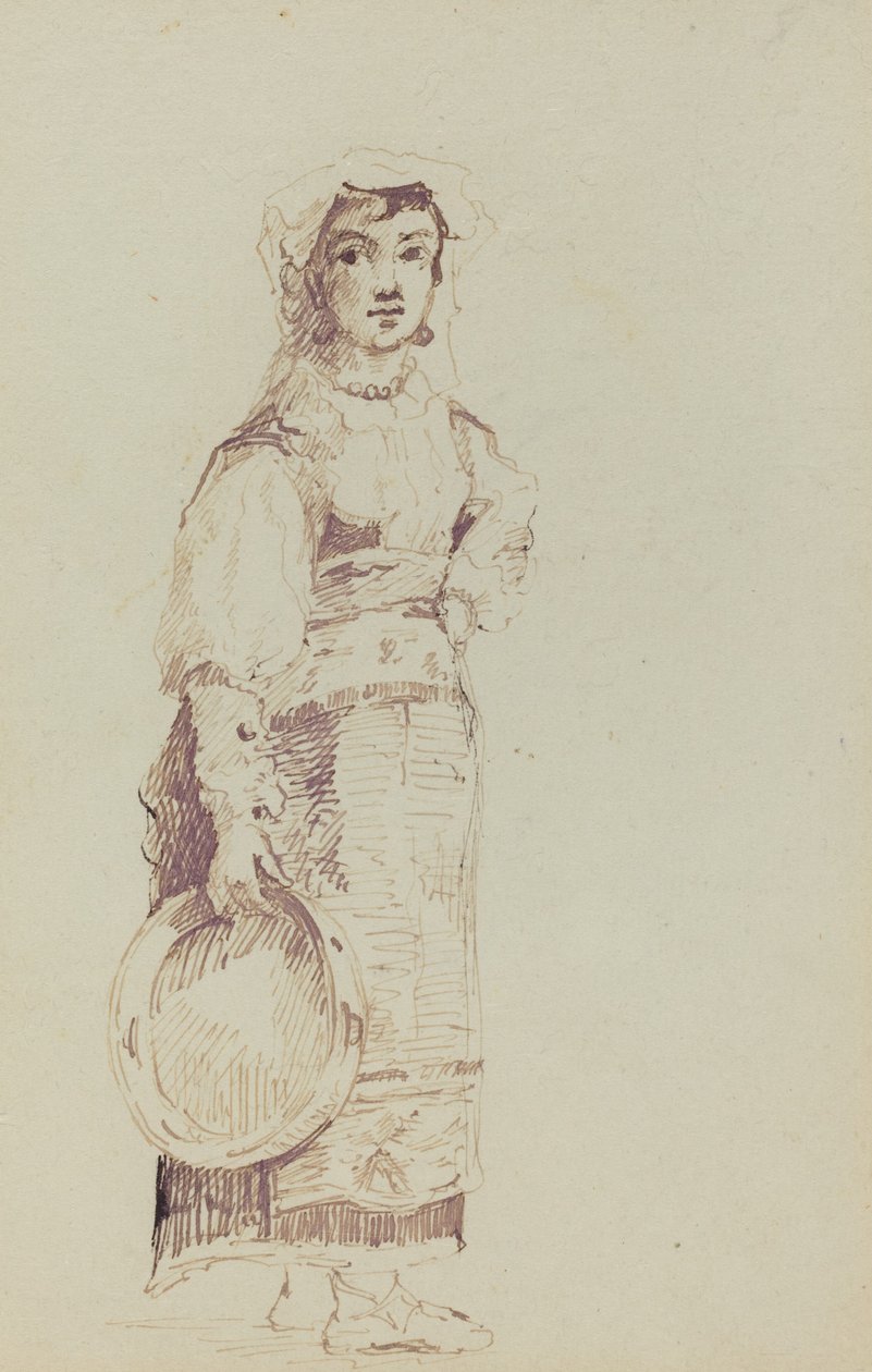 Tefli Kadın (verso) by Jean Louis Ernest Meissonier