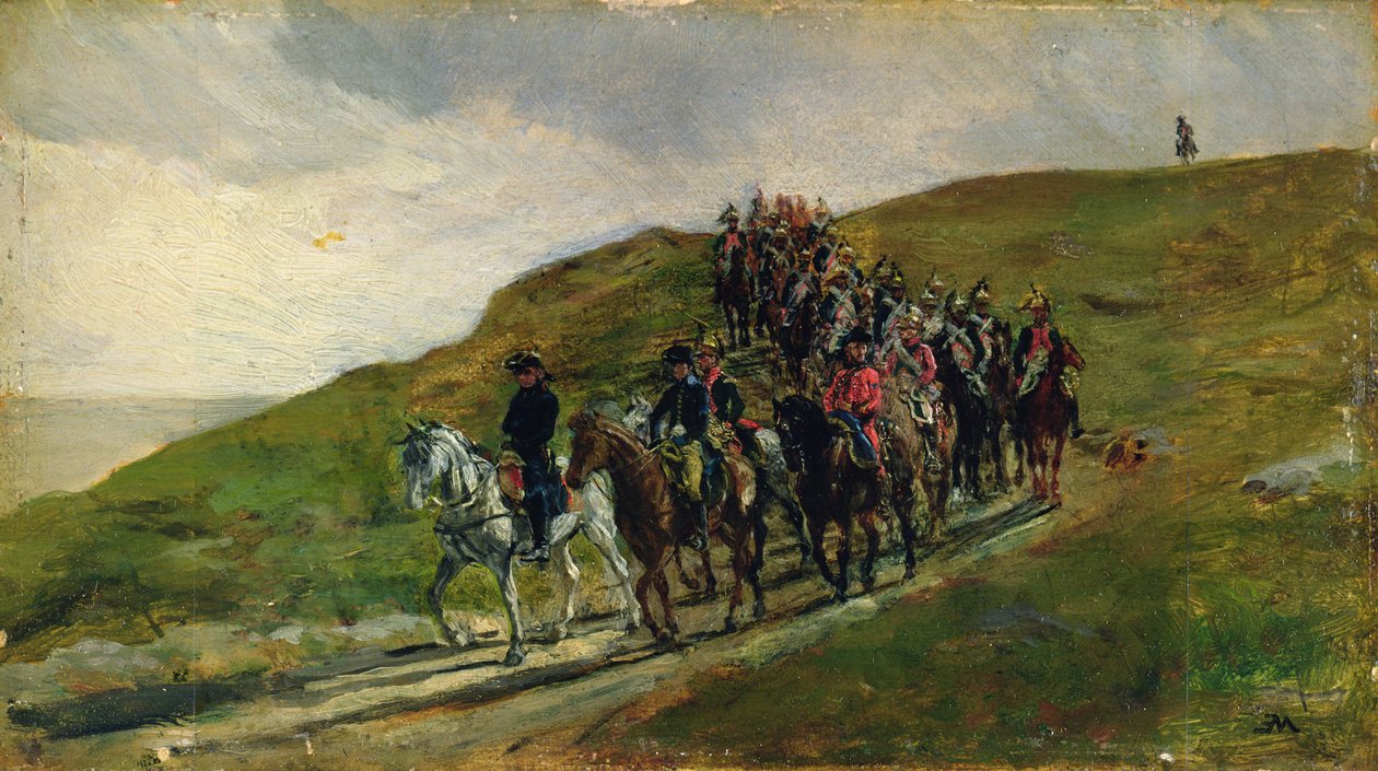 Bir Ordunun Ön Muhafızları (panel üzerine yağlıboya) by Jean Louis Ernest Meissonnier