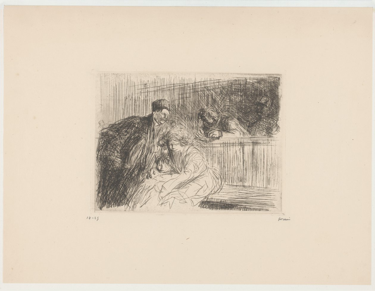 Mahkemede müvekkilleri ile avukat by Jean Louis Forain (signed by artist)