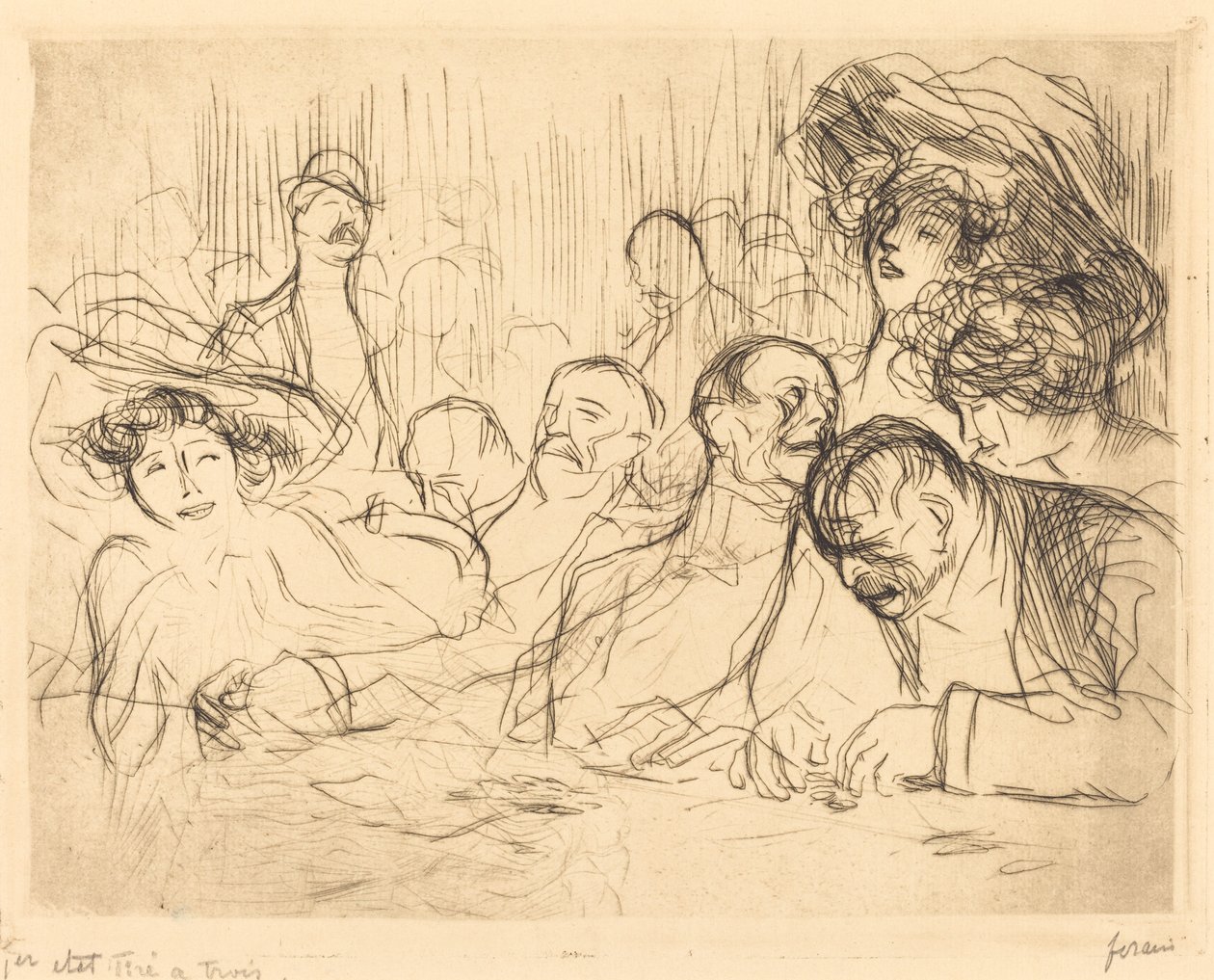 Kumar Masasında (birinci plaka) by Jean Louis Forain