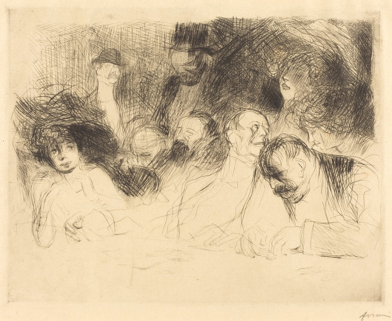 Kumar Masasında (birinci plaka) by Jean Louis Forain