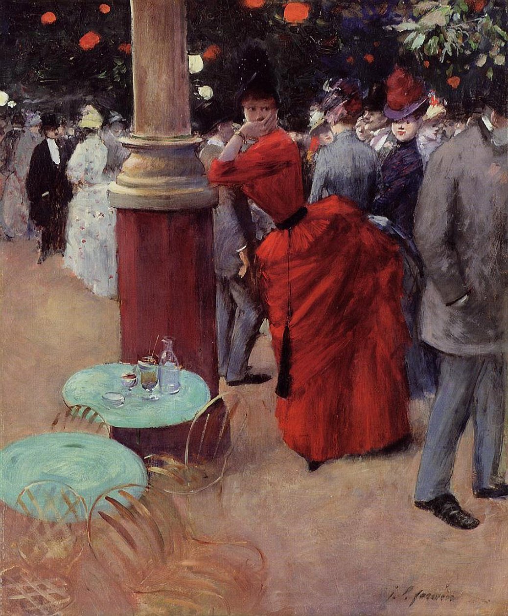 Halk Bahçesinde, c.1884 (tuval üzerine yağlı boya) by Jean Louis Forain