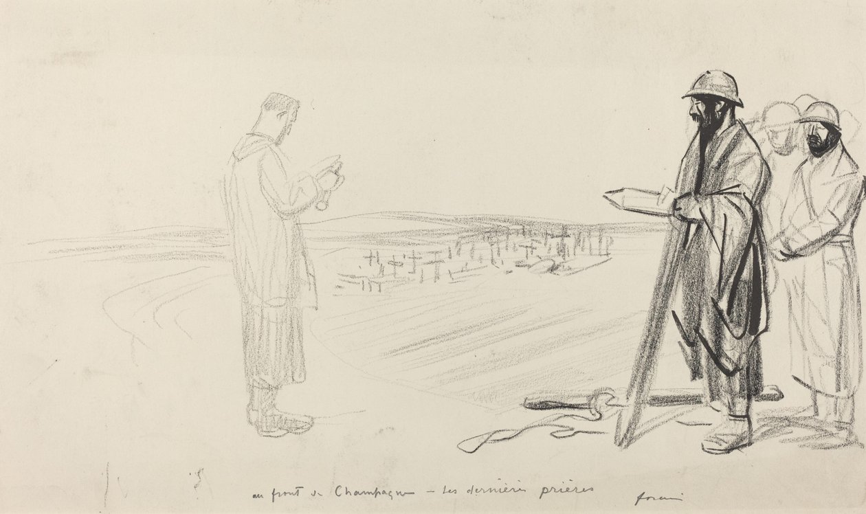 Şampanya Önünde - Son dualar, c. 19141919. by Jean Louis Forain