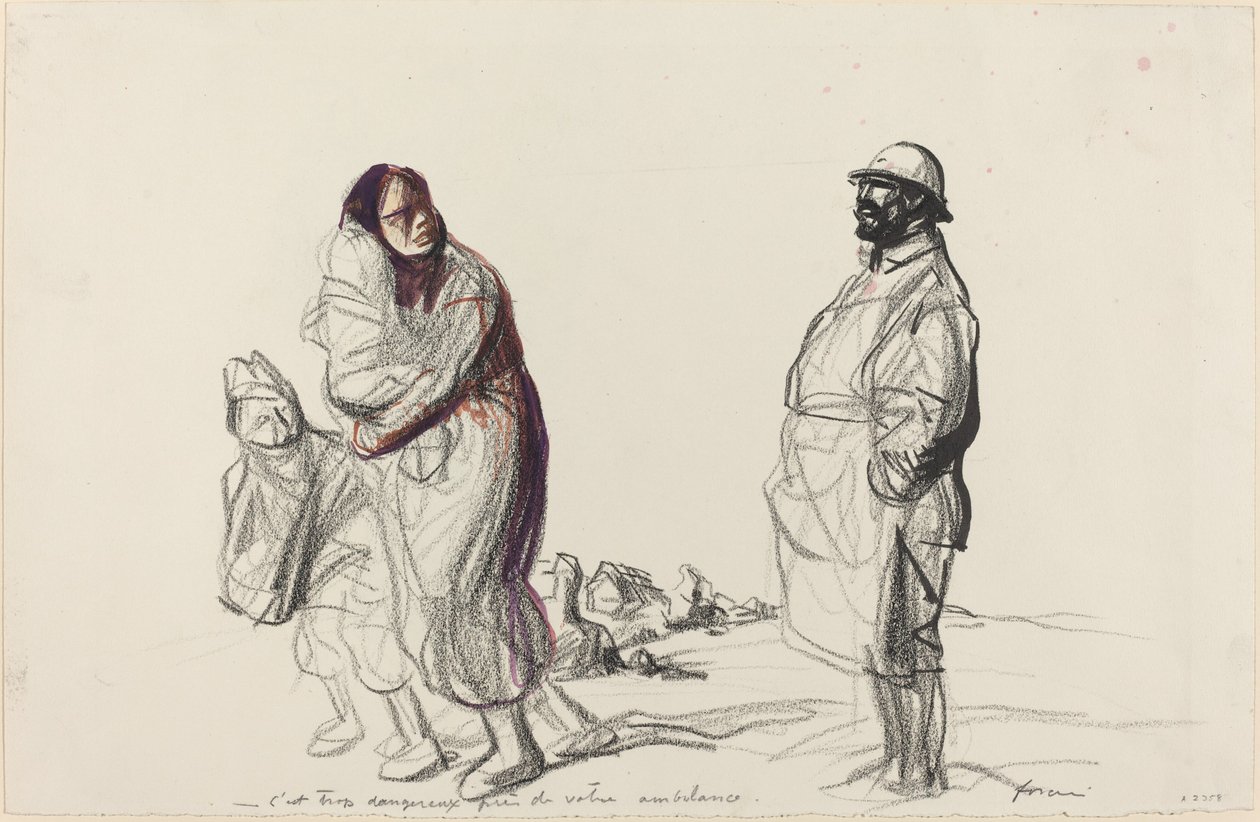 Ambulansın yakını çok tehlikeli by Jean Louis Forain