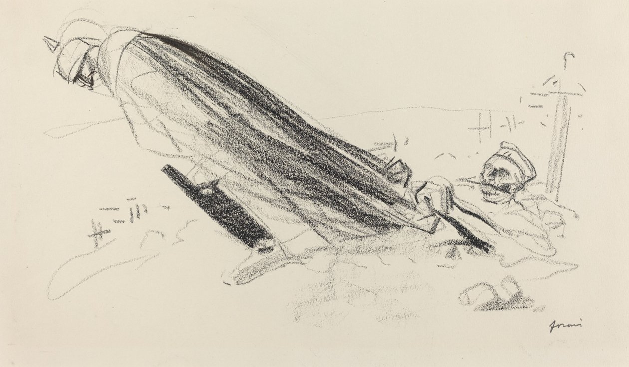 İlk saattekiler. "Efendim! "Taze ve neşeli savaşta" neredeyiz?..." by Jean Louis Forain