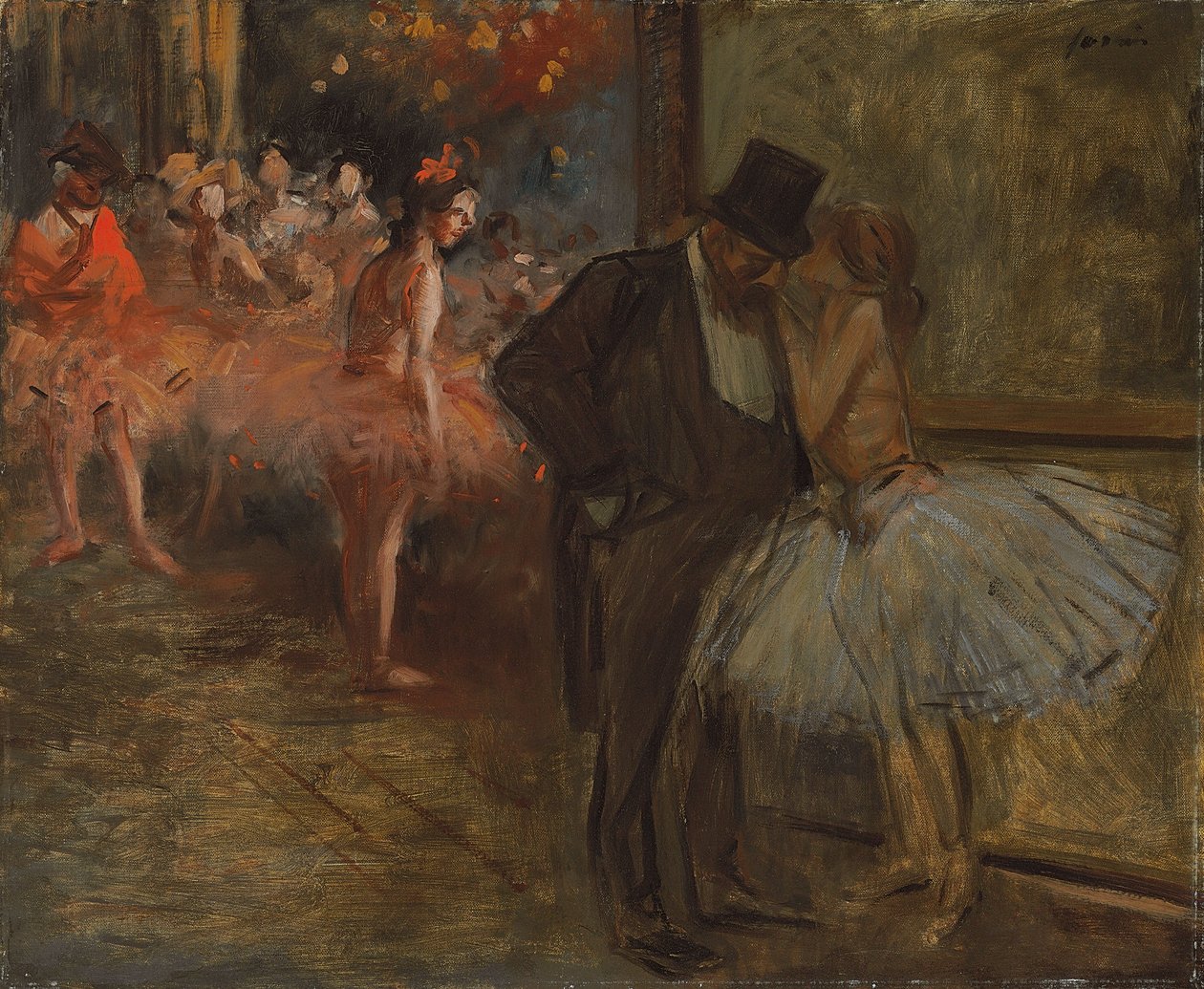 Operada Dansçı ve Abone; Dansçı ve Abone, Operada, c.1905 by Jean Louis Forain