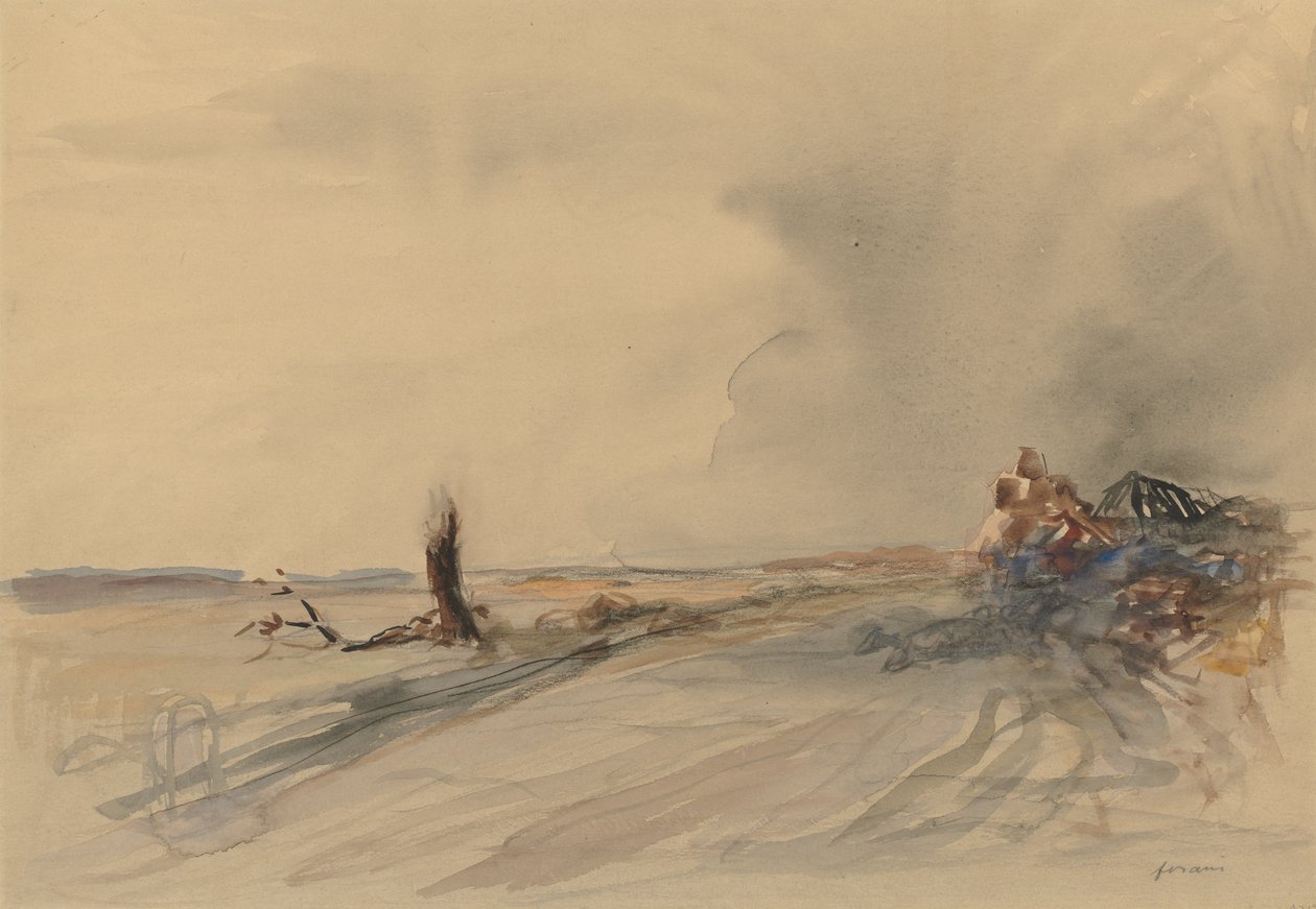 Yıkılmış Arazi (rekto) by Jean Louis Forain