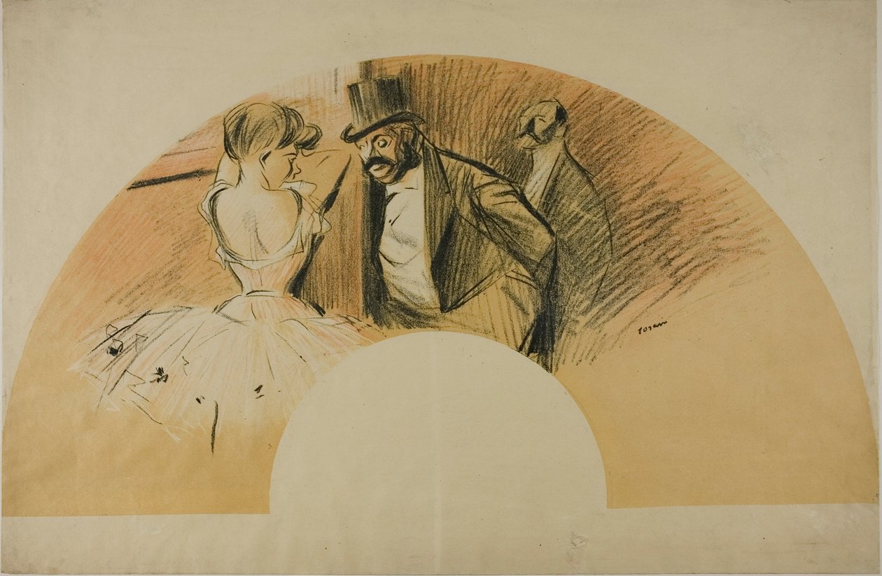 Gavarni Balosu için Fan by Jean Louis Forain