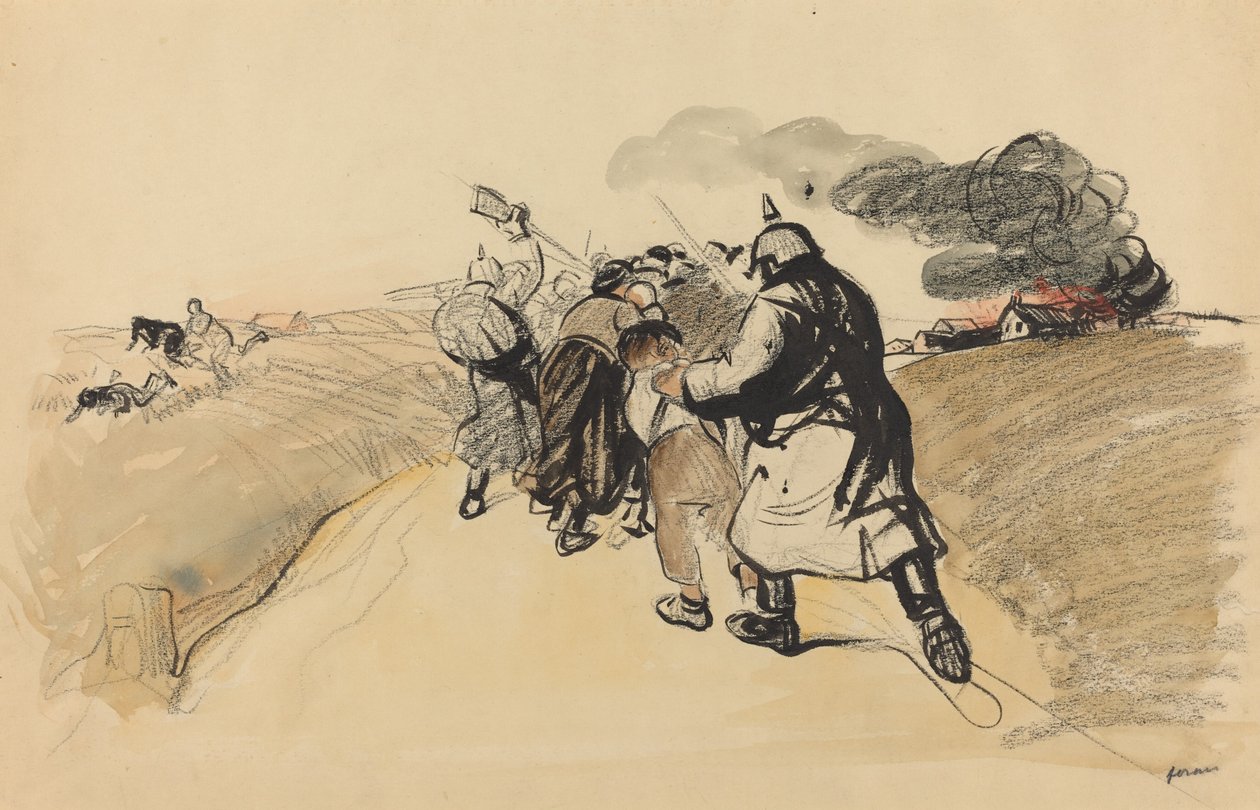 Bir Köye Alman Baskını, c. 19141919. by Jean Louis Forain