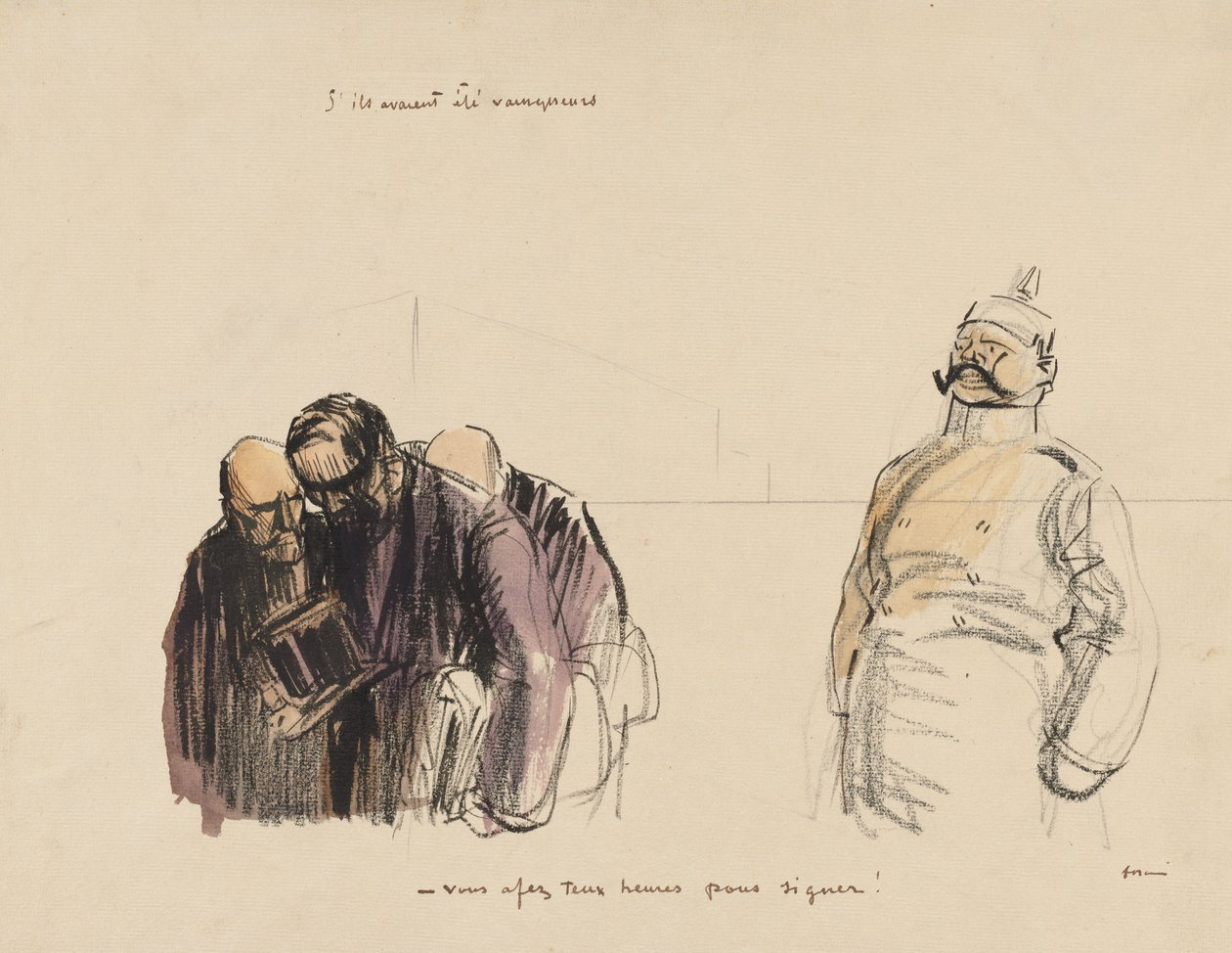 Galip gelselerdi - İmzalamak için İki Saatiniz Var, c. 1919. by Jean Louis Forain