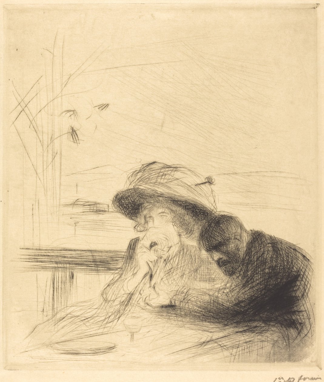 Bitti! (büyük tabak) by Jean Louis Forain