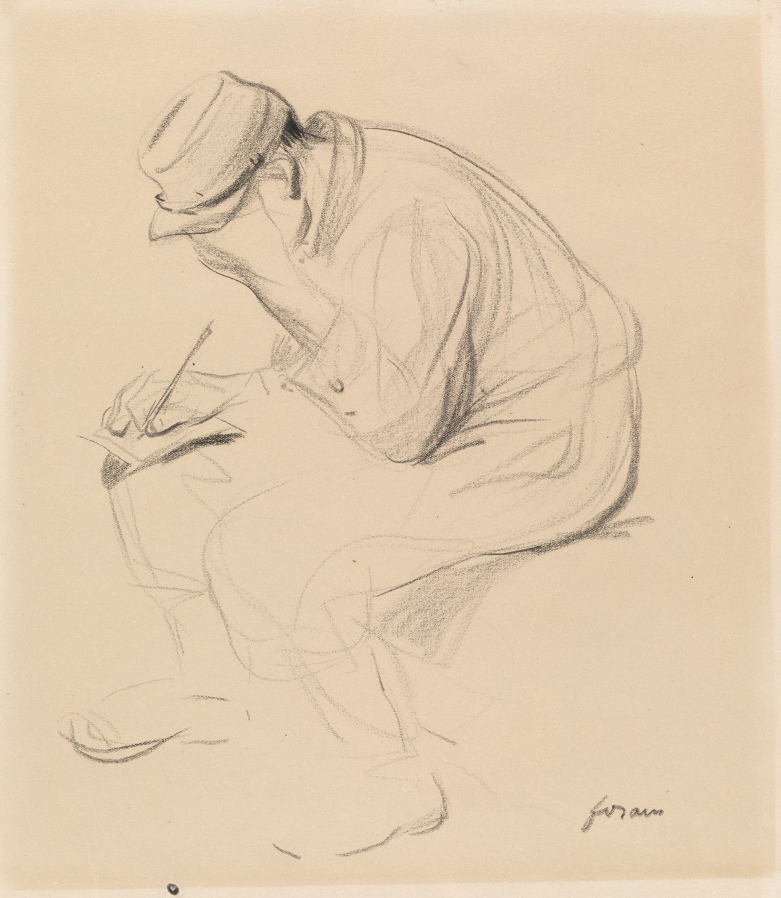 Le Poilu Fransız Askeri Yazma Evi, c. 1900. by Jean Louis Forain