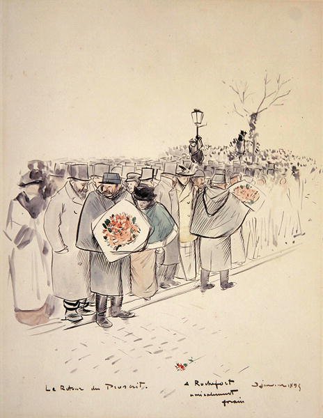 Kanun Kaçağının Dönüşü, c.1895 (kağıt üzerine kalem ve mürekkep ve suluboya) by Jean Louis Forain