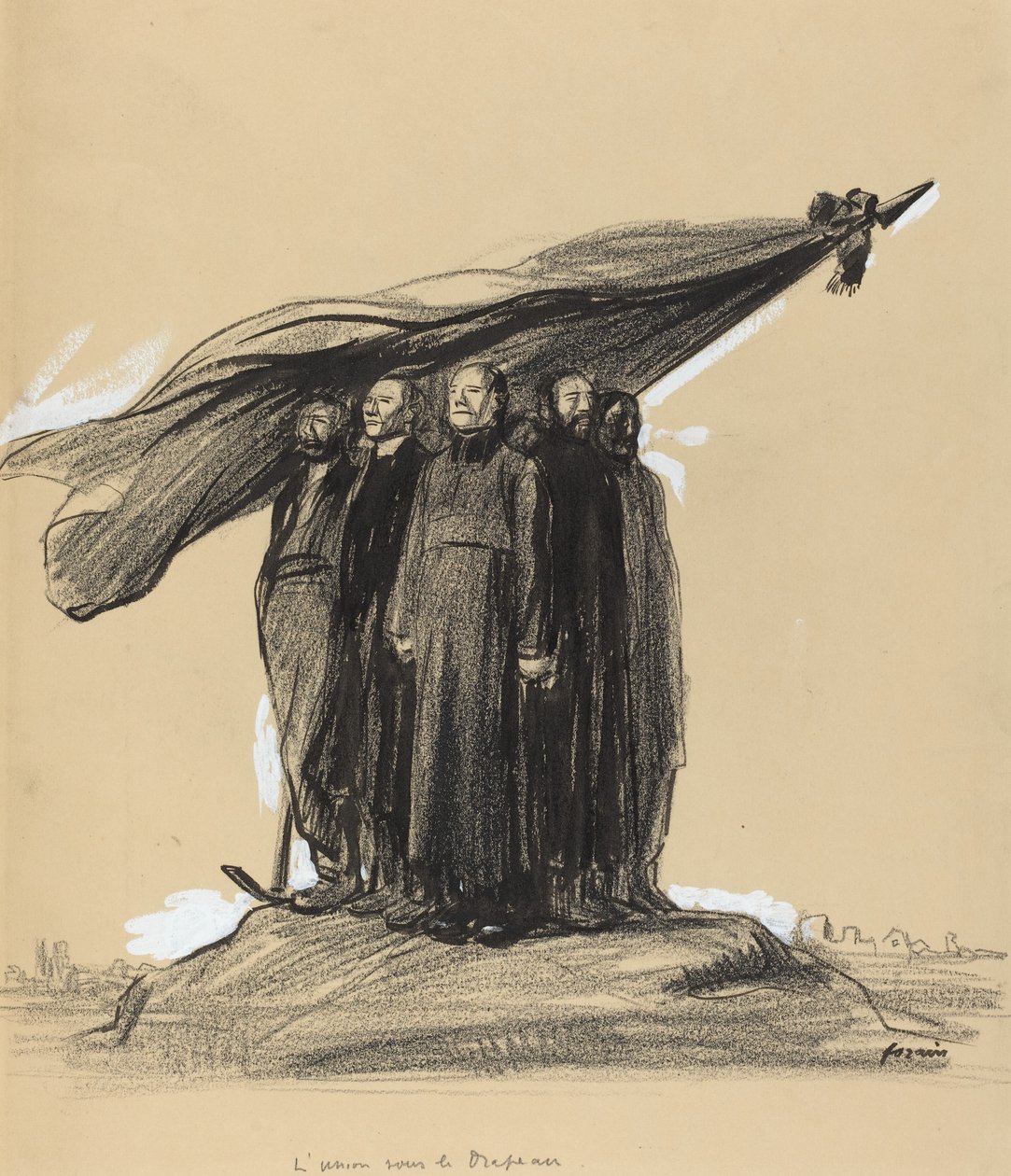 Bayrak altında birlik, c. 19141919. by Jean Louis Forain