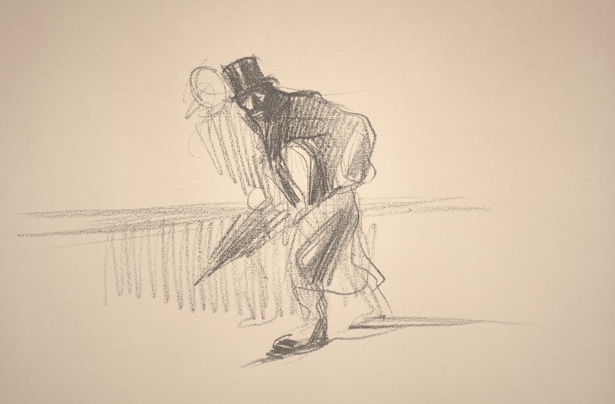 Şemsiyeli Adam (taş) by Jean Louis Forain