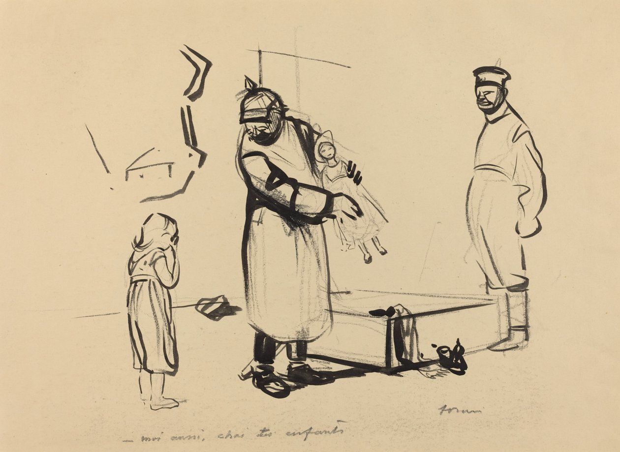 Nach Paris. -ben de, çocuk chai, c. 19141919. by Jean Louis Forain