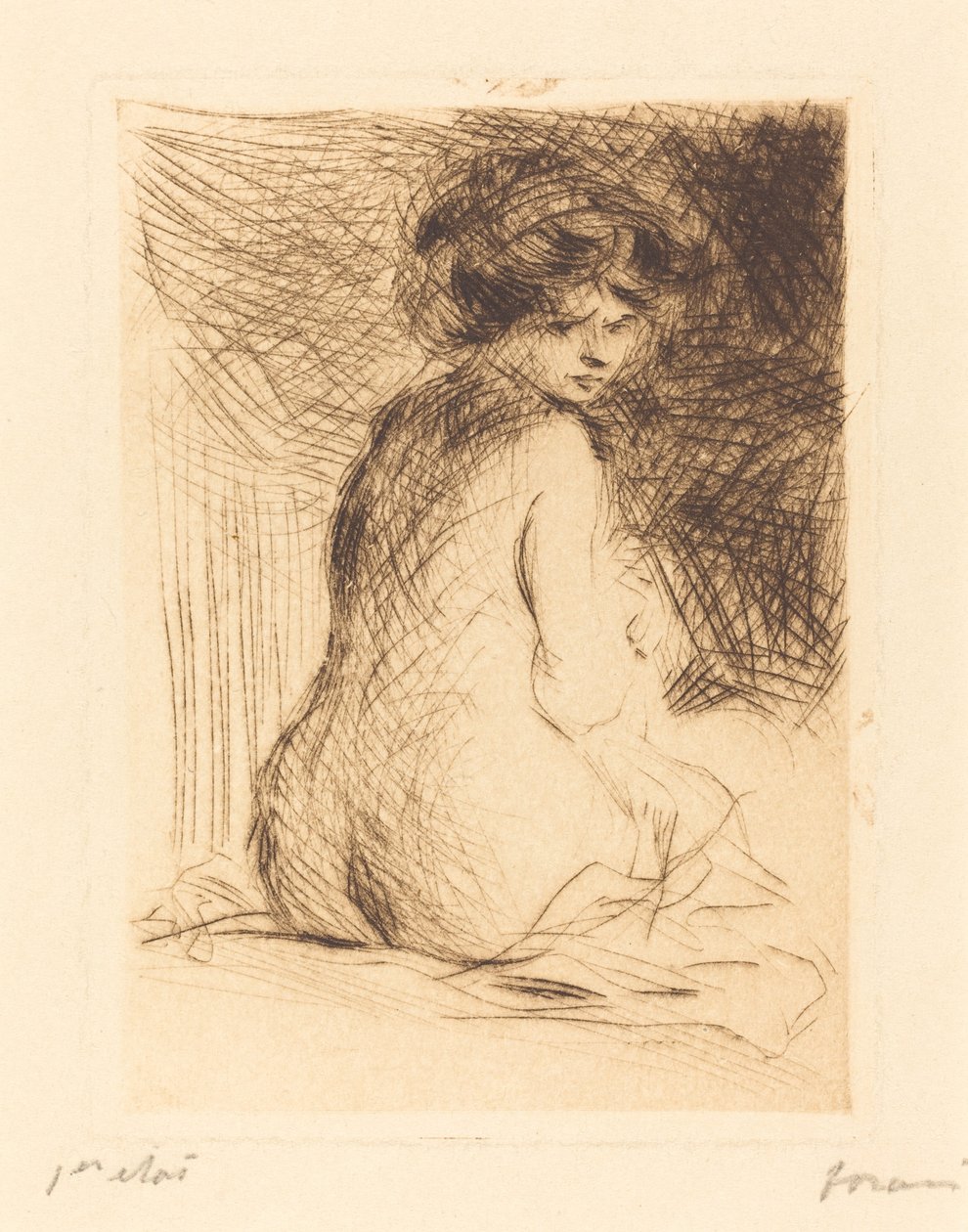 Çıplak Kadın Arkadan Göründü by Jean Louis Forain
