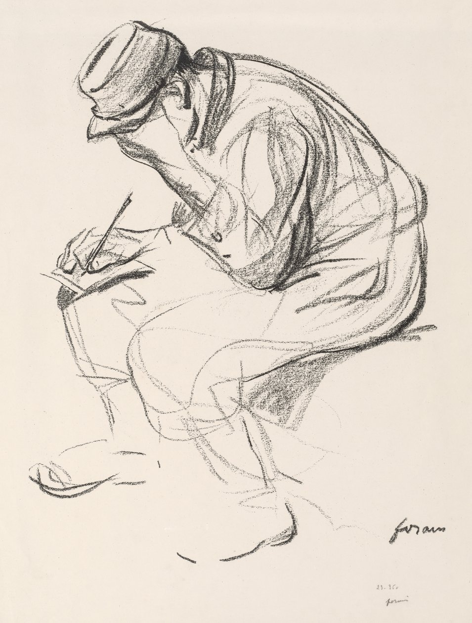 Harp Tutsağı Mektup Yazıyor by Jean Louis Forain