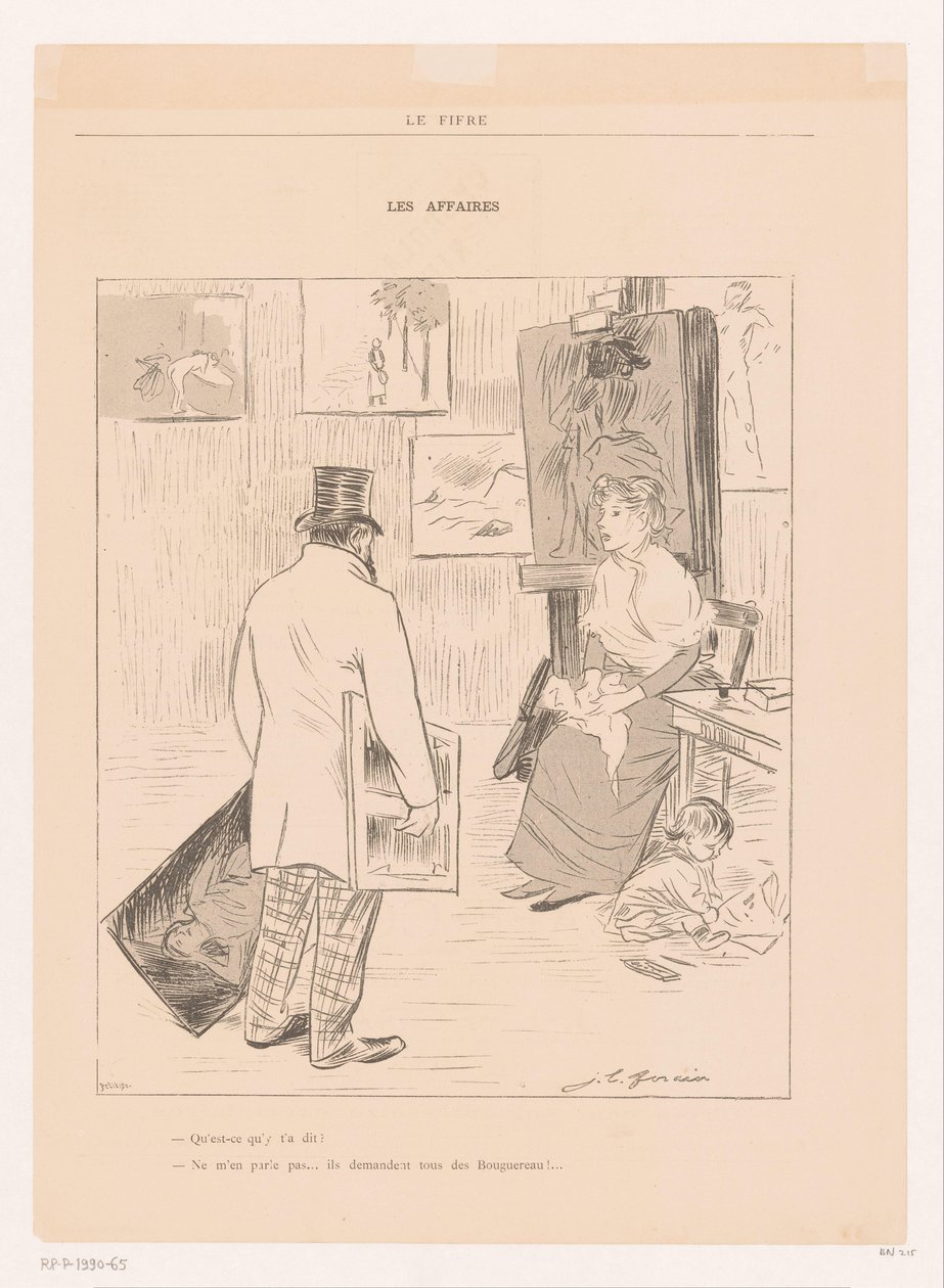 Les Affaires stüdyosunda ressamlar ailesi (nesne üzerindeki başlık) by Jean Louis Forain