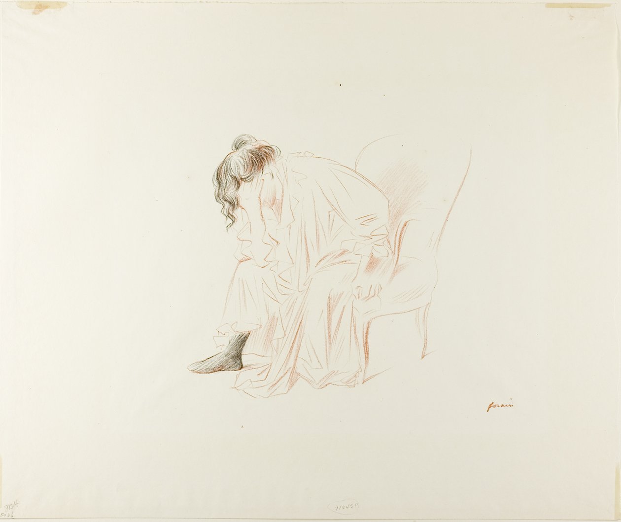 Oturan Kadın, Başı Sağ Elinde by Jean Louis Forain