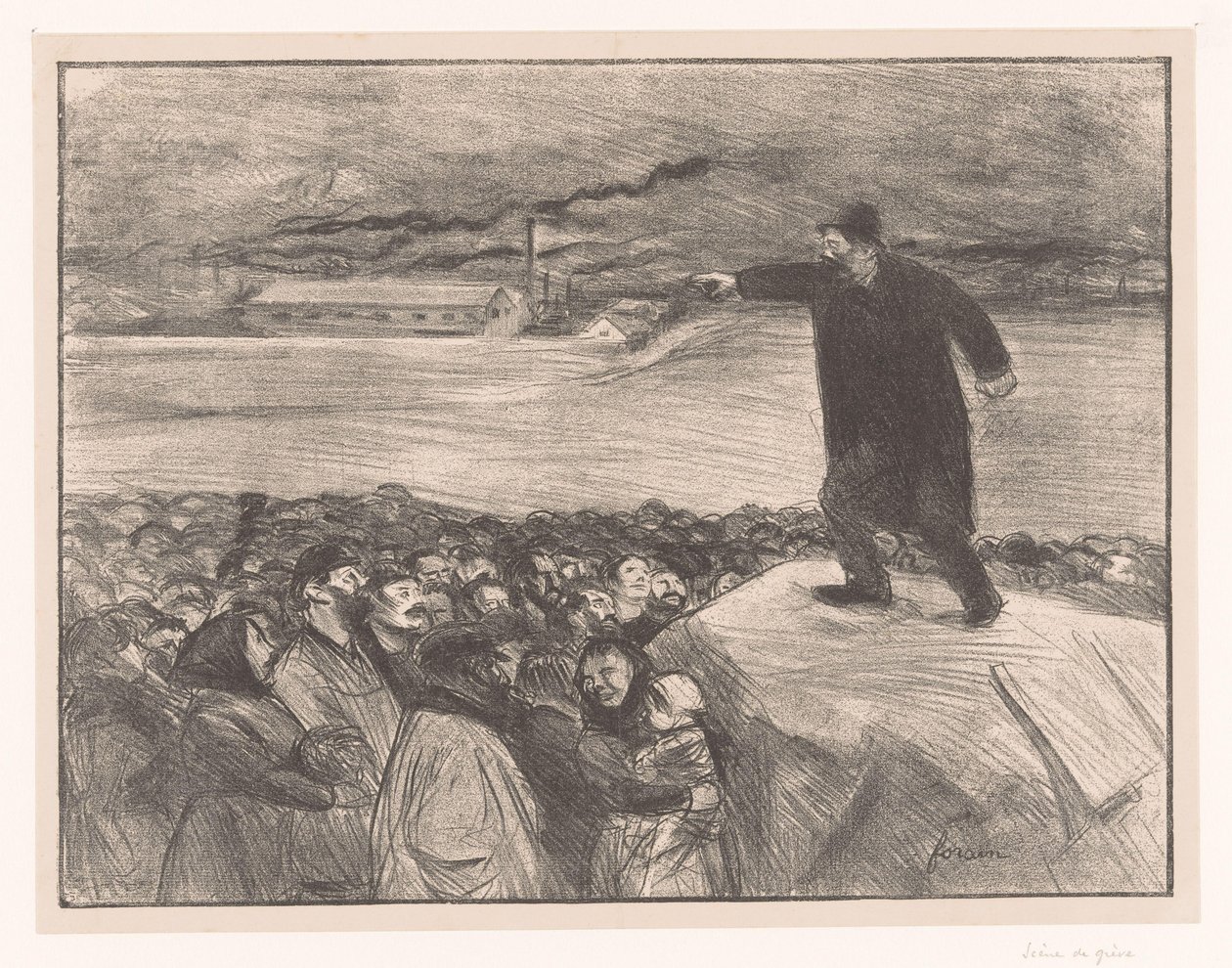 Fabrika işçileri grevde Sahne de grève by Jean Louis Forain