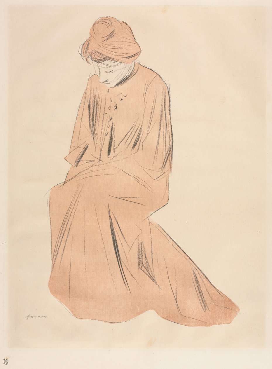 Oturan Bir Kadının Çalışması by Jean Louis Forain