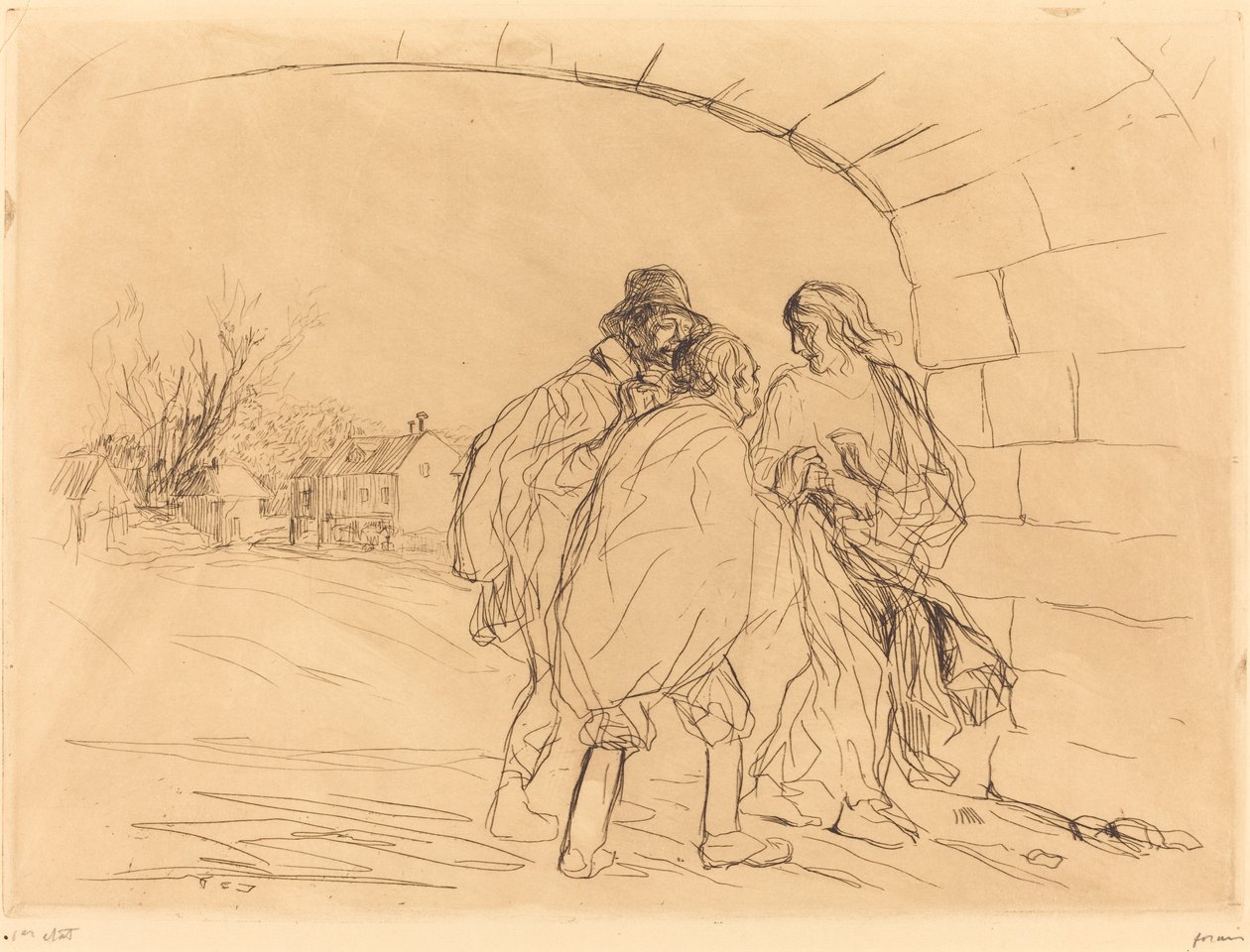 Kemerin Altındaki Buluşma (ilk levha) by Jean Louis Forain