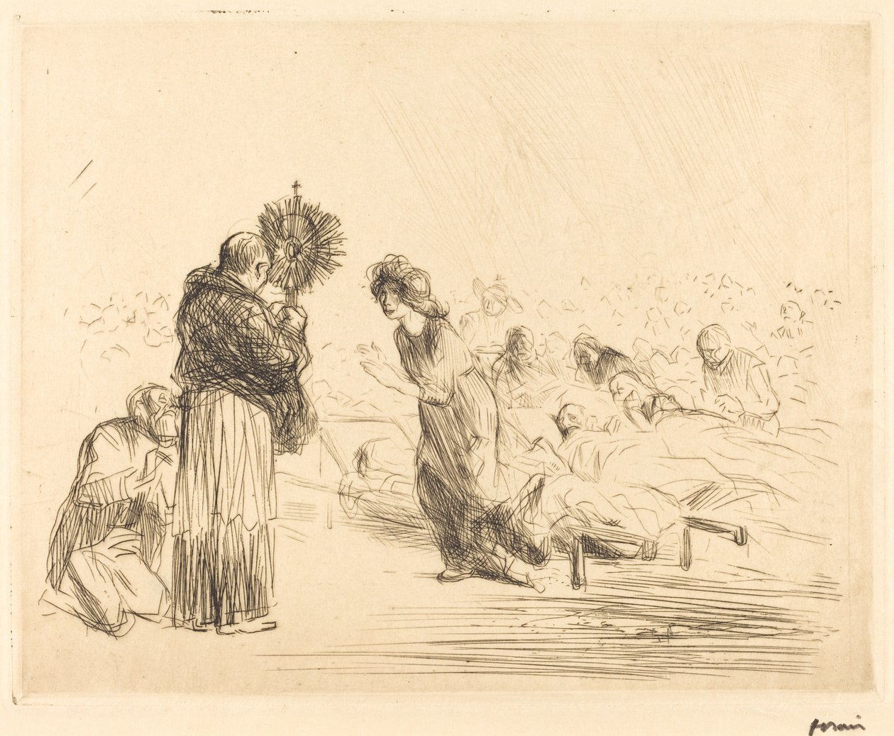 Kutsal Ayin öncesi Mucize (dördüncü levha) by Jean Louis Forain