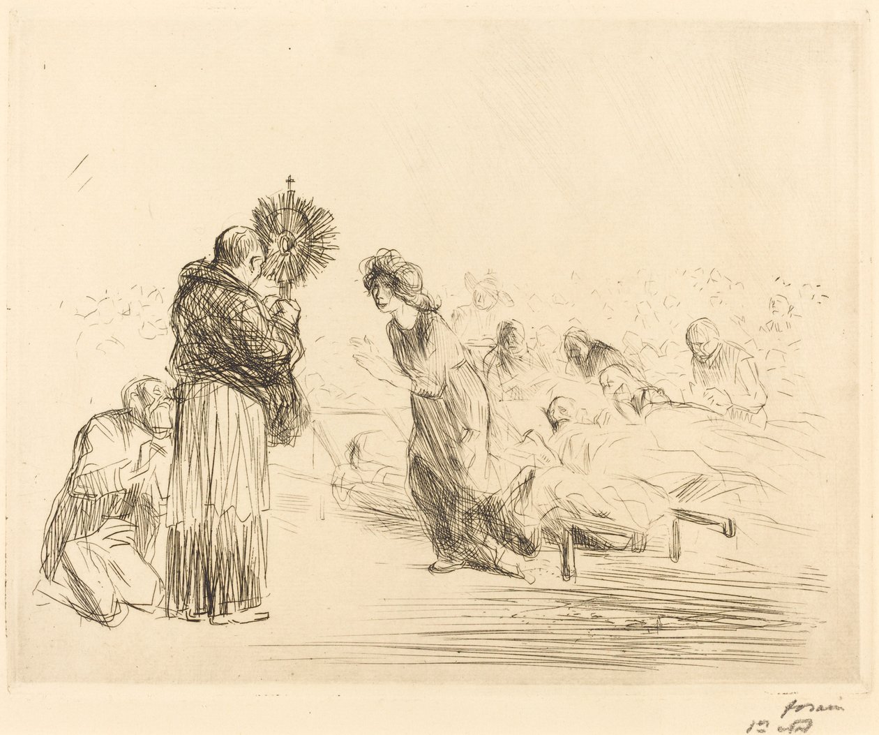 Kutsal Ayin öncesi Mucize (dördüncü levha) by Jean Louis Forain