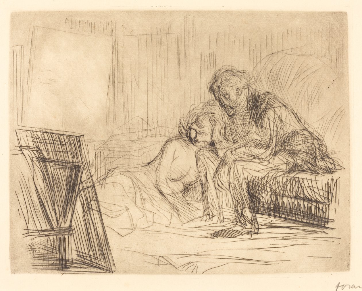Modelin Dinlenmesi (birinci plaka) by Jean Louis Forain