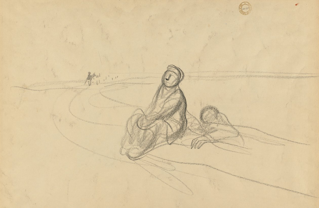 Bir Yolda İki Figür, c. 1919. by Jean Louis Forain