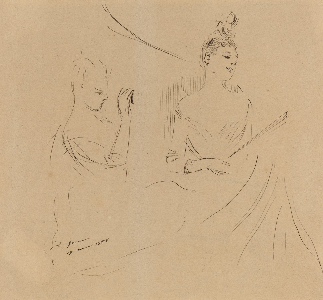 Bir Mahzende İki Hanım, 1886. by Jean Louis Forain