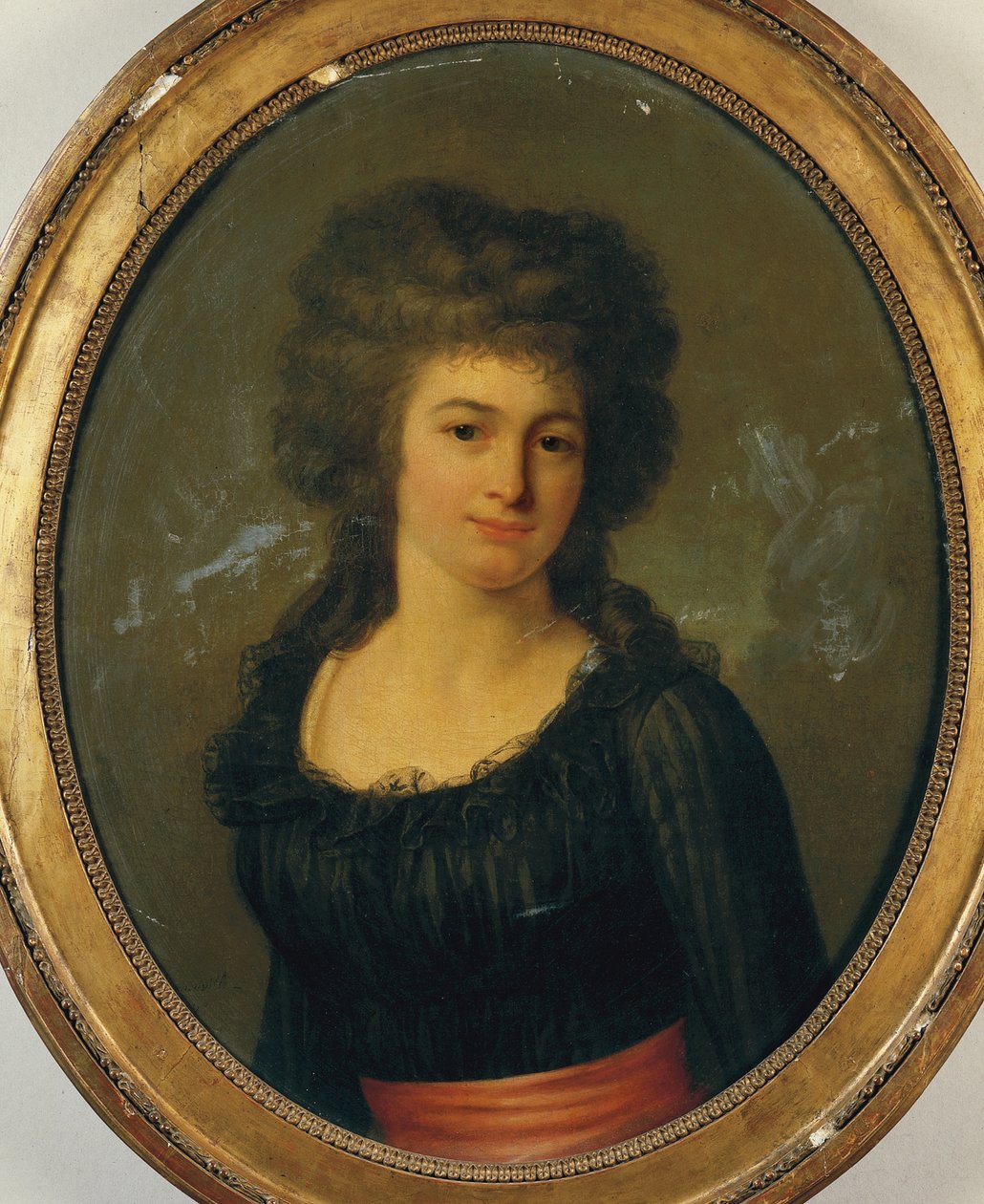 Kırmızı kuşaklı siyah elbiseli bir beyefendinin portresi by Jean Louis Laneuville