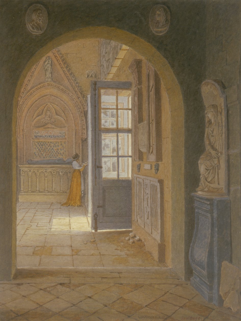 Petits Augustins Manastırında Bir Oda (kağıt üzerinde wc) by Jean Lubin Vauzelle
