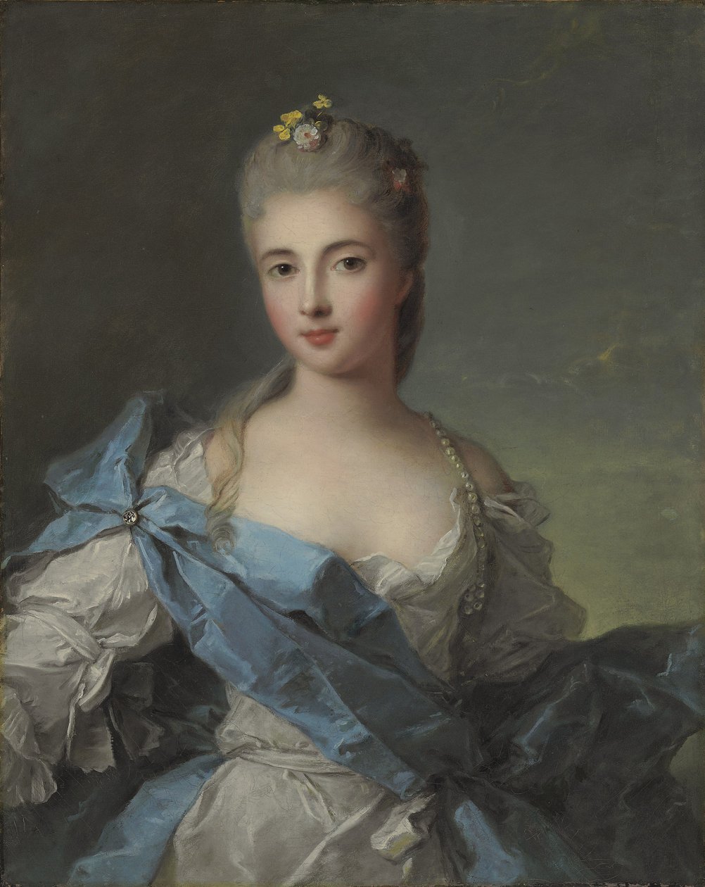 La Rochefoucauld Düşesi portresi by Jean Marc Nattier