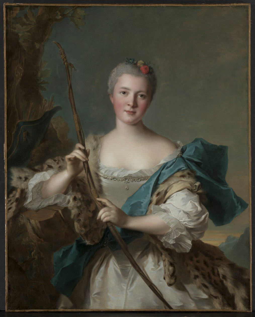 Diana Olarak Bir Kadının Portresi, 1752. by Jean Marc Nattier