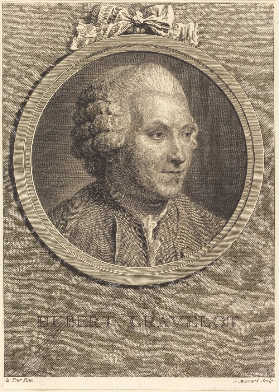 Hubert Gravelot by Jean Massard after Maurice Quentin de La Tour